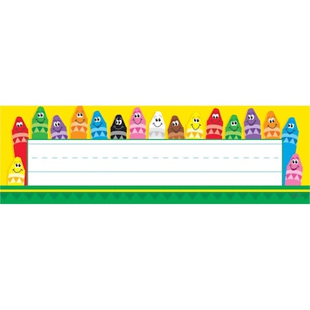 Trend Enterprises Colorful Crayons Desk Toppers Name Plates, 36 Pieces, PK6 T69013